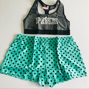 Victoria’s Secret PINK Cotton Bra & Sleep Short Set